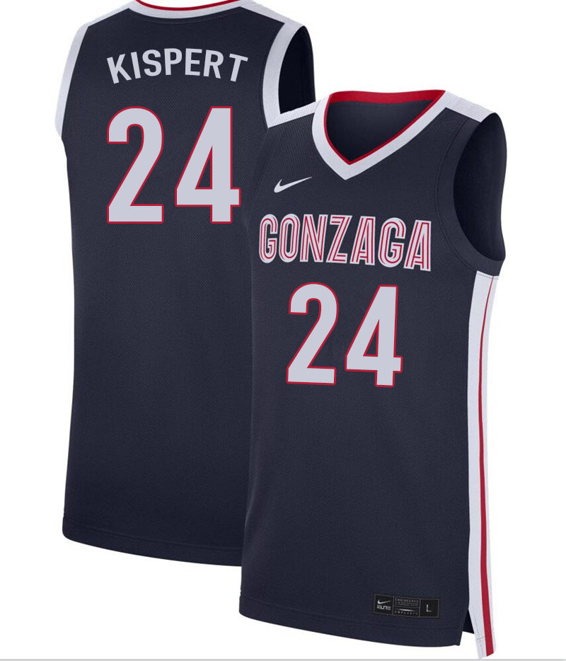 Men #24 Corey Kispert Gonzaga Bulldogs College Basketball Jerseys Sale-Navy